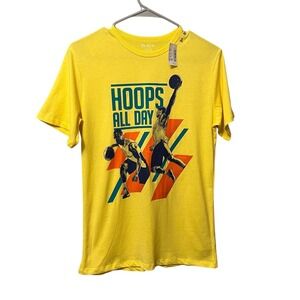 The Childrens Place Boys Yellow Basketball Hoops All Day Graphic Shirt Size‎ 14